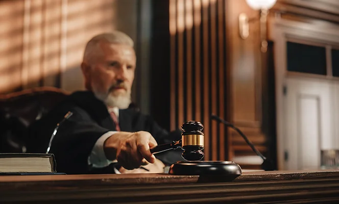 a man holding a gavel