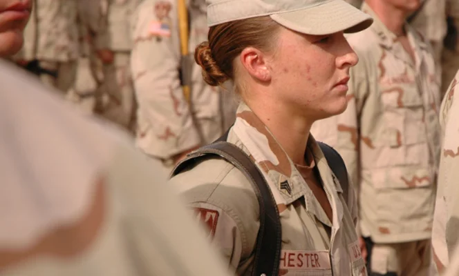 a woman in military uniform