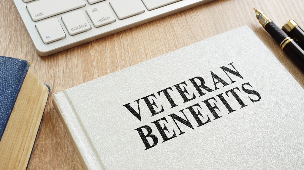 Book about Veteran Benefits on a desk