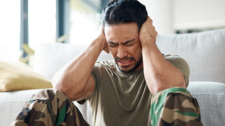 veteran with depression or anxiety at home