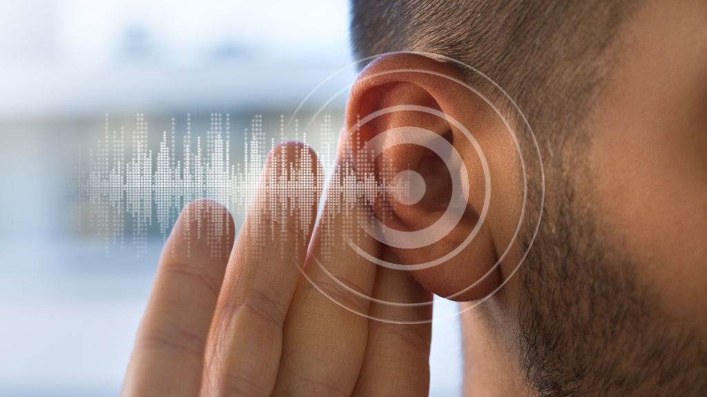 man with hearing problems