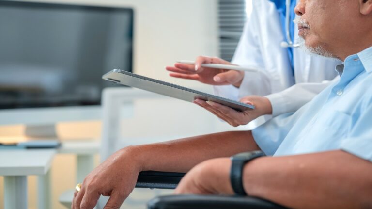 doctor talking to patient