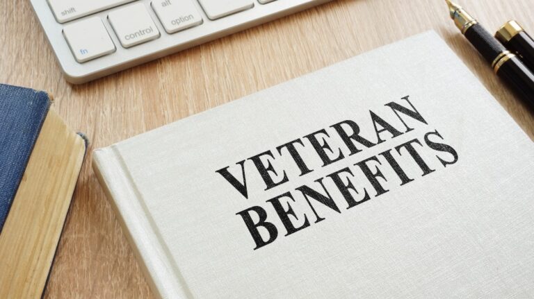 Book about Veteran Benefits on a desk