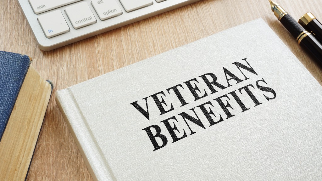 Book about Veteran Benefits on a desk