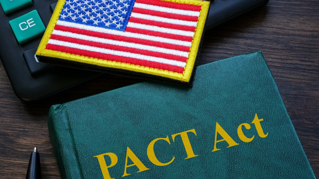 The Promise to Address Comprehensive Toxics PACT Act on the desk